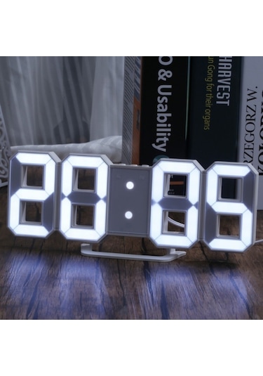 Techtic Yeni Nesil Dekoratif Dijital 3d Led Masa Duvar Çalar Saat