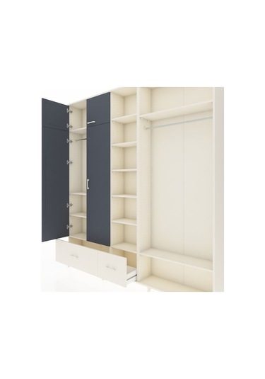 Arges Dolap 12 Raflı 2 Çekmeceli 2 Askılı 220x30x243 Aytaşı-antrasit/aytaşı Antrasıt/aytası Arges Dolap 12 Raflı 2 Çekmeceli 2 Askılı 220x30x243 Aytaşı-antrasit/aytaşı Antrasıt/aytası