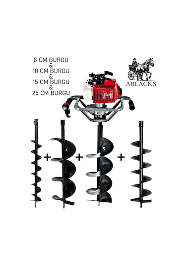 Ablacks C-52 Ultra Lüks Toprak Burgu Makinesi 8 - 10 - 15 -25 CM 4 Burgulu