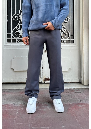 Flaw Basic Regular Gabardin Pantolon Gri gri