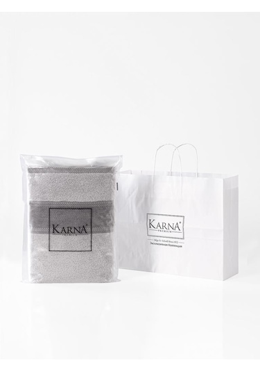 %100 Cotton Saç Havlusu Maura 50x90 Cm Açık Gri