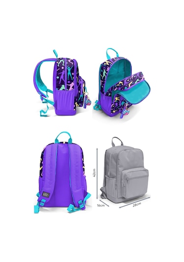 Coral High Üçlü İlk ve Ortaokul Okul Çanta Seti - Mor Voleybol - Kız Çocuk