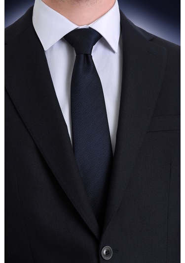 Lacivert Düz Kravat 261810etc002 436 Lacivert - Açık Bej