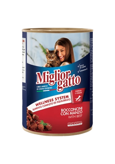 Miglior Gatto Biftekli Chunks Kedi Konserve 405g 24'lü