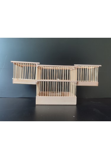 Çotanaklar Kafes Kapanca Tekli Kurmalı Ahşap Kafese Geçmeli 2'li
