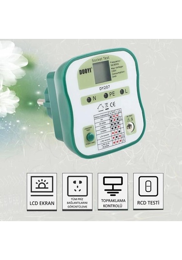 Duoyı Dy207 Priz Topraklama Rcd Test Cihazı N11.45