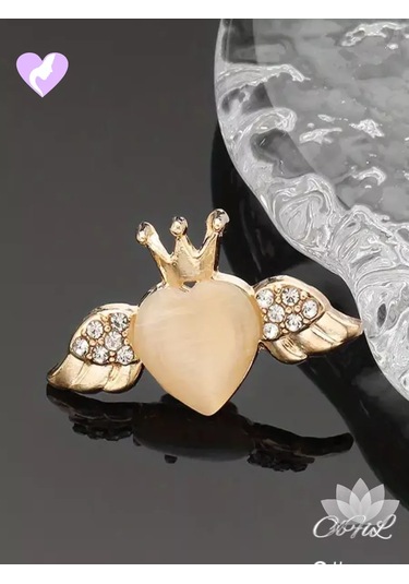 Olfil Broş-mini Kalp Melekler Kraliyet Tarzı 183689974 Sıcak Bej