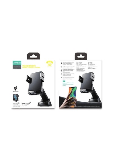 Joyroom Jr-zs219 Kablosuz Şarj 15w Vantuzlu Cep Telefonu Tutucu Siyah Çok Renkli