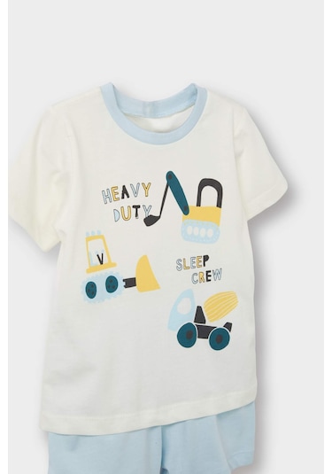 Defacto Erkek Bebek 4lü Pijama Takımı Araç Baskılı Kısa Kollu Penye Üst Şort E1192a525hsbe440 Mavi Defacto Erkek Bebek 4lü Pijama Takımı Araç Baskılı Kısa Kollu Penye Üst Şort E1192a525hsbe440 Mavi