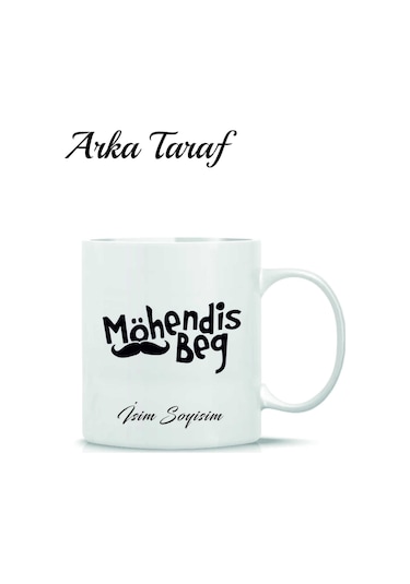 Mühendis Kişiye Özel Tasarım Kupa Bardak Beyaz
