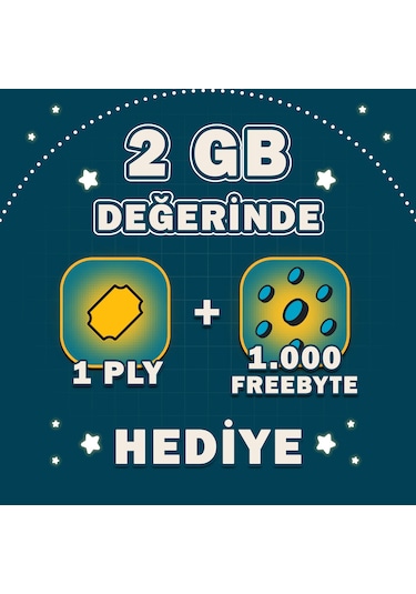 1.000 FreeByte + 1 PLY (2 GB Değerinde)