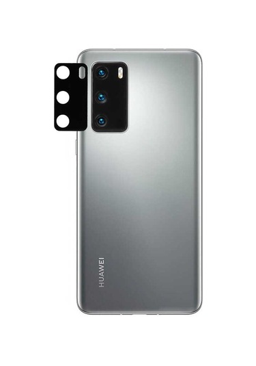 Huawei P40 Zore Kamera Lens Koruyucu Cam Filmi Siyah