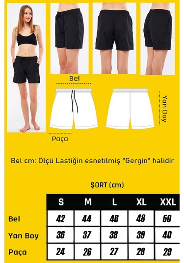 Fantasy Kadın Siyah Cepli Hızlı Kuruyan Deniz Şortu Edy6110s Siyah