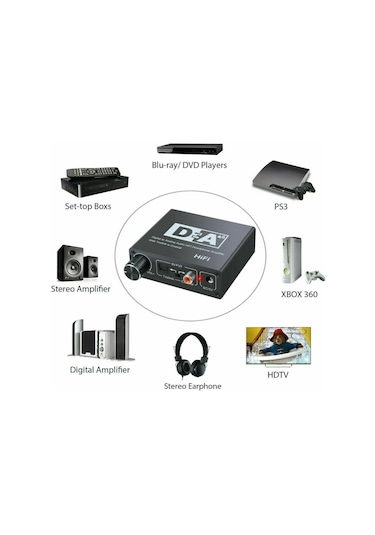 Dijital To Analog Ses Hifi 192Khz Dijital Ses Dönüştürücü Adaptör