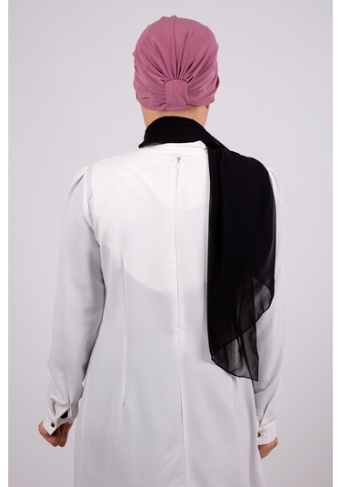 Gül Kurusu Pratik Hazır Geçmeli Tesettür Bone Viskon Kumaş Şapkal Gülkurusu