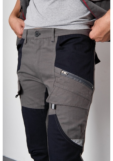 Orange Safety Gri Takım Berlin Harman Karışımı Yelek + Pantolon 001