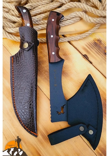 Ceviz Sap Outdoor Balta Kamp Bıçağı Çakısı Kılıflı Kmp-015 Kahverengi