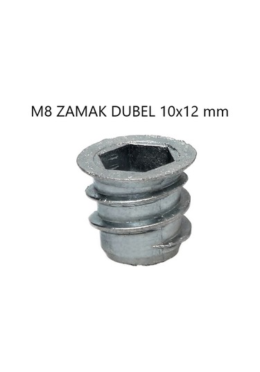 Metal Dübel Ahşap Mobilya Bağlantı Elemanı Zamak Vida Yuvası M8-13x20 10 Adet