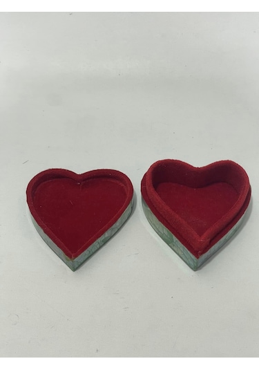 Sedef Kaplama Kalp Model Kadife Hediye Kutusu Küçük-model 3