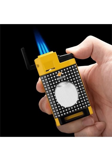 Cm0650 3 Jet Torch Kesicili Puro Çakmağı Sarı Krom