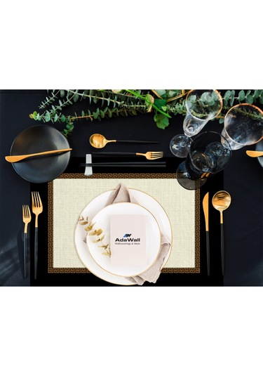 Figüratif Gold Kumaş Amerikan Servis 4'lü Set 35x50cm Keten, Ulusl. Yıkama Ve Solmama Sertifikası Çok Renkli