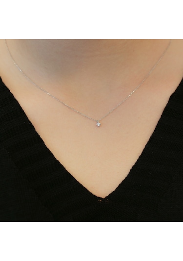 Lova 0,06 Karat Pırlanta Tektaş Kolye - 2030007