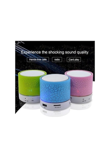 Fortunelane Kablosuz Mini Bluetooth Hoparlör - Taşınabilir, Işıklı, Tf Kart Ve Aux Destekli
