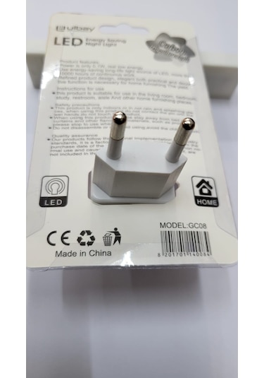 Ulbay Ledli Priz Tipi Beyaz Işık Anahtarlı Gece Lambası 3 Adet Beyaz