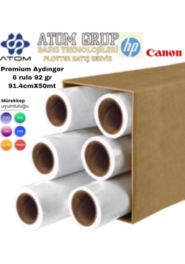 Atomplotter Aydınger Çizim Kağıdı 91.4cmx50mt 6 Rulo 92 Gr