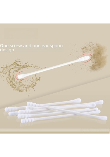 Dianziye Bebek Kulak Burun Temizlik Çubuğu, Organik Pamuk, İki Uçlu Damla + Spiralli , Kağıt Eksen, 400 Adet 2 Kutuda 200'ü , Hassas Cilt İçin Güvenli