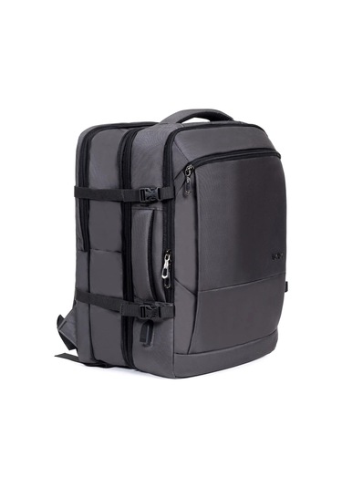 Dada Körüklü Su Geçirmez Kumaş Fonksiyonel Sırt Çantası 15.6 İnç Gri