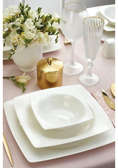 Emsan Fine Bone Meyra 61 Parça 12 Kişilik Yemek Takımı