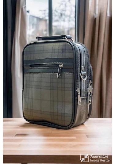 Erkek Çelik Kasalı Çapraz Çanta Orta Boy Siyah - Sarı