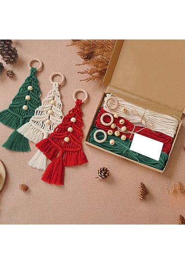 Yunboo Yeni Noel Ağacı Örgü Seti, Ev Dekorasyonu El Yapımı Takı, Kendi Ellerinizle Geliştirebilirsiniz - Yeni Nesil Noel Dekoru A Modeli