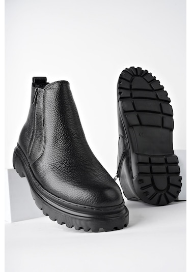 Muggo İcardi Garantili Hakiki Deri Fermuarlı İçi Kürklü Eva Taban Erkek Kışlık Chelsea Bot Siyah Muggo İcardi Garantili Hakiki Deri Fermuarlı İçi Kürklü Eva Taban Erkek Kışlık Chelsea Bot Siyah