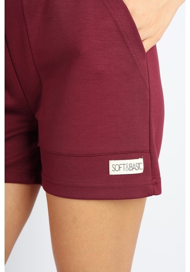 Soft&Basic Bordo Modal Rahat Kumaş Şort Bordo