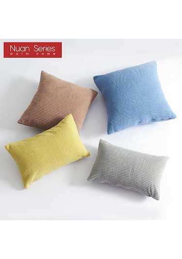 Bej 1 Adet Nuan Serisi Katı Kadife Çizgili Kırlent Örtüsü Çekyat Yastık Kılıfı Dekoratif Yastık Kılıfları 30x50/45x45/50x50cm 30cm X 50cm