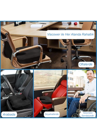 Viscower Visko Coccyx Ortopedik Hemaroid Oturma Minderi Lacivert