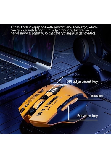 Inphic A9 2.4G Kablosuz Bluetooth 5.0 Optik Mouse