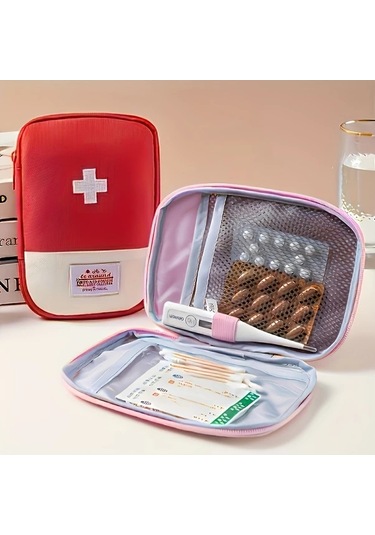 Gateesat Kırmızı Renk, Kompakt Taktik İlk Yardım Çantası - Seyahat, Ev, Araç Ve Kamp İçin