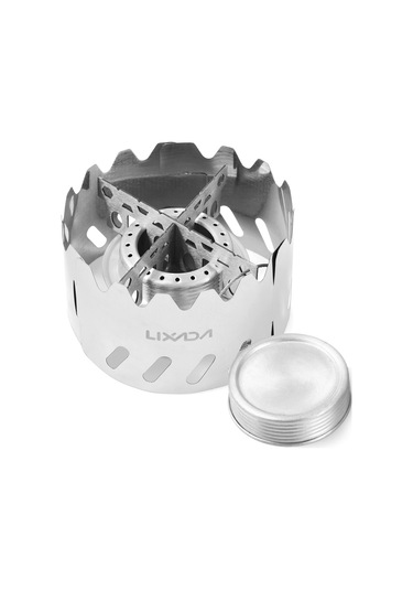 Moveevo Kamp Alkol Ocağı 100ml Alüminyum + Çelik 3 Parça Rüzgar Engeli + Çelik Çapraz Ayak, Kaynakma-grill-stewing İçin, Hafif Ve Kompakt Gümüş