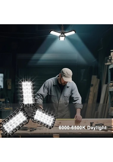 Fastbuy 3 Yapraklı Led Garaj Işığı, Ayarlanabilir Paneller, Değişken Şekilli, E26/e27, Mağaza Tavan Lambası
