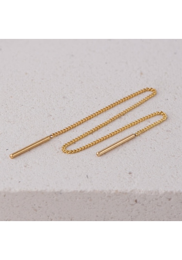 14 Ayar Altın Sallantı Zincir Tek Küpe 0,60 Gr-6304