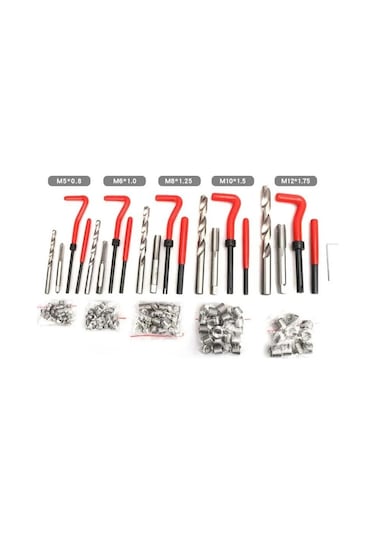 Valkyrie 131 Parça Diş Açma Helicoil Vida Tamir Onarım Seti M5-m12 Profesyonel 1. Kalite