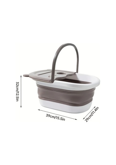 Xuweiwei Model Bear Beige Katlanır Masajlı Ayak Küveti - Elektriksiz Portlu Spa Ayağa Bakım