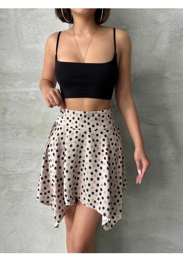 Puantiyeli Etek Krem