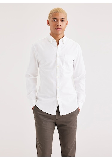 Dockers Minimalist Erkek Gömlek - Uzun Kol - Günlük Şıklık Neutrals