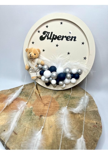 Bebek Kapı Süsü-erkek Bebek-balonlu Kapı Süsü- Bej