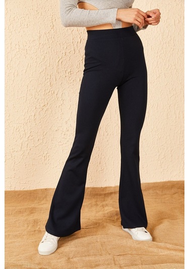 Incebelli Çelik Örme Siyah Toparlayıcı Ispanyol Paça Taytsiyahm Siyah