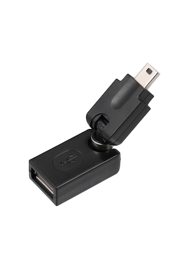 Gajeena Araç Otg Adaptörü Mini Usb 5pin Erkekden Usb2.0 Dişiye 360 Döner 90 Katlanır Siyah Usb Flash Disk, Kart Okuyucu Bağlanır